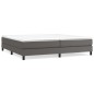 Boxspringbett Grau 200x200 cm Kunstleder