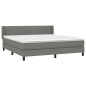 Boxspringbett mit Matratze Dunkelgrau 180x200 cm Stoff