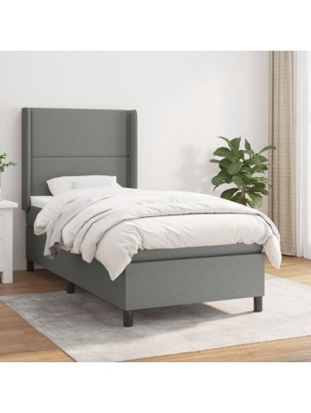 Boxspringbett mit Matratze Dunkelgrau 100x200 cm Stoff