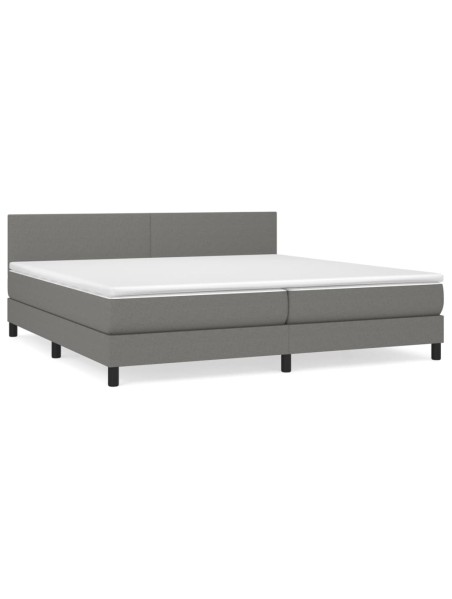 Boxspringbett mit Matratze Dunkelgrau 200x200 cm Stoff