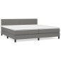 Boxspringbett mit Matratze Dunkelgrau 200x200 cm Stoff