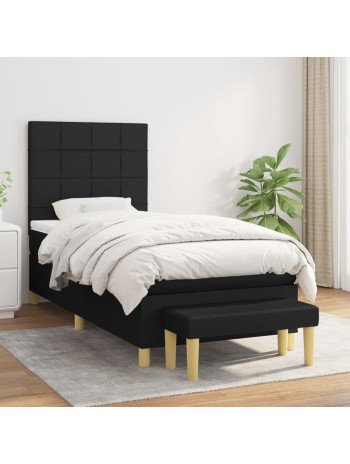 Boxspringbett mit Matratze Schwarz 90x190 cm Stoff