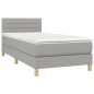 Boxspringbett mit Matratze Hellgrau 100x200 cm Stoff