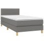 Boxspringbett mit Matratze Dunkelgrau 80x200 cm Stoff