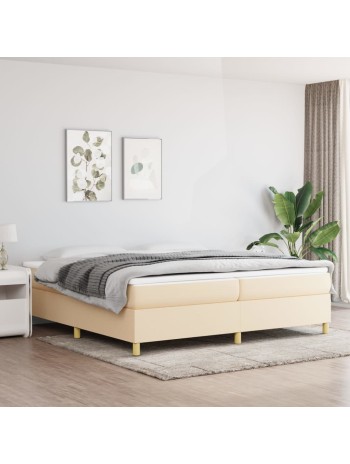 Boxspringbett mit Matratze Creme 200x200 cm Stoff