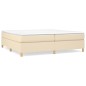 Boxspringbett mit Matratze Creme 200x200 cm Stoff