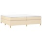 Boxspringbett mit Matratze Creme 200x200 cm Stoff