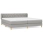 Boxspringbett mit Matratze Hellgrau 200x200 cm Stoff