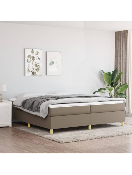 Boxspringbett Taupe 200x200 cm Stoff