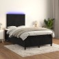 Boxspringbett mit Matratze & LED Schwarz 120x200 cm Samt