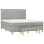 Boxspringbett mit Matratze Hellgrau 180x200 cm Stoff