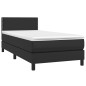 Boxspringbett mit Matratze Schwarz 80x200 cm Kunstleder