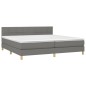 Boxspringbett mit Matratze & LED Dunkelgrau 200x200 cm Stoff