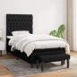 Boxspringbett mit Matratze Schwarz 90x200 cm Stoff