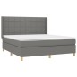 Boxspringbett mit Matratze & LED Dunkelgrau 180x200 cm Stoff