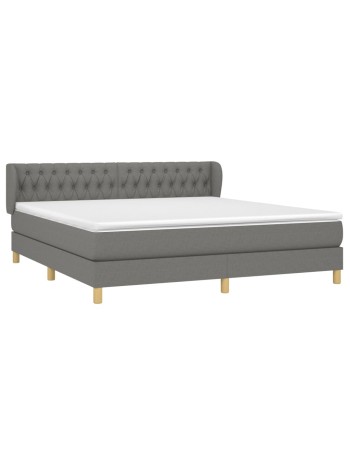 Boxspringbett mit Matratze Dunkelgrau 180x200 cm Stoff