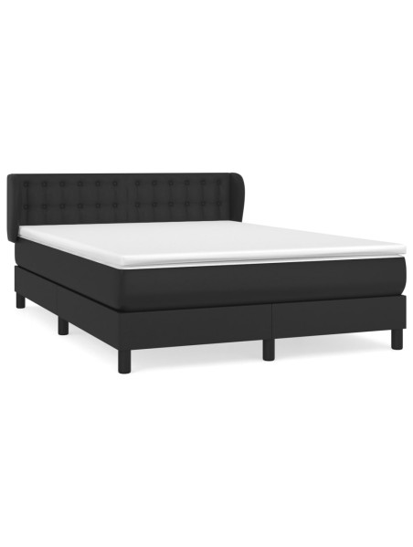 Boxspringbett mit Matratze Schwarz 140x200 cm Kunstleder