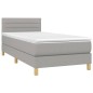 Boxspringbett mit Matratze & LED Hellgrau 80x200 cm Stoff