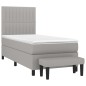 Boxspringbett mit Matratze Hellgrau 90x190 cm Stoff