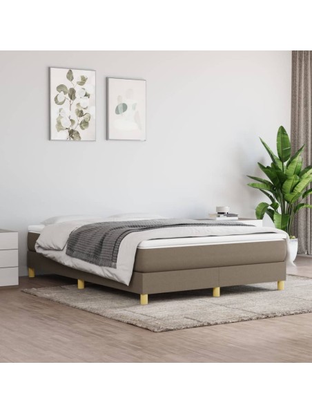 Boxspringbett mit Matratze Taupe 140x200 cm Stoff