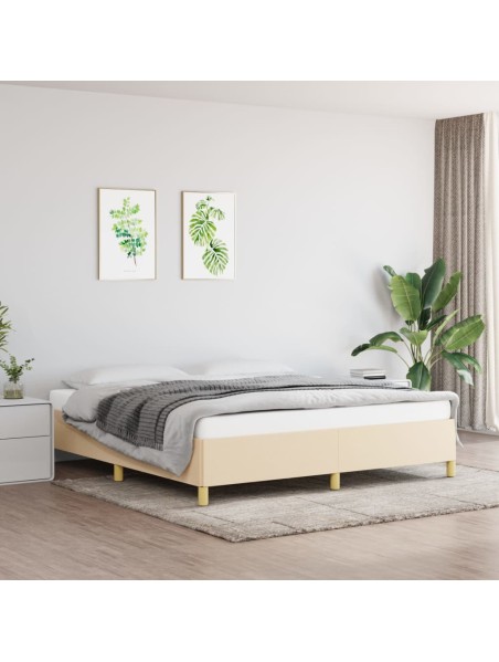 Boxspringbett Creme 180x200 cm Stoff