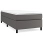 Boxspringbett Grau 80x200 cm Kunstleder