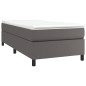 Boxspringbett Grau 80x200 cm Kunstleder