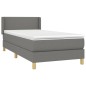 Boxspringbett mit Matratze Dunkelgrau 80x200 cm Stoff