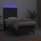 Boxspringbett mit Matratze & LED Schwarz 80x200 cm Kunstleder