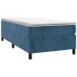 Boxspringbett mit Matratze Dunkelblau 90x190 cm Samt