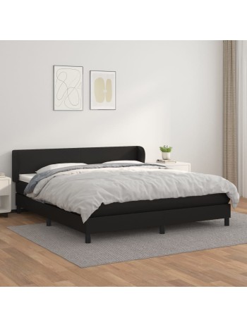 Boxspringbett mit Matratze Schwarz 160x200 cm Kunstleder