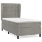 Boxspringbett mit Matratze Hellgrau 100x200 cm Samt