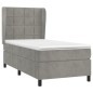 Boxspringbett mit Matratze Hellgrau 100x200 cm Samt