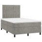 Boxspringbett mit Matratze & LED Hellgrau 120x200 cm Samt