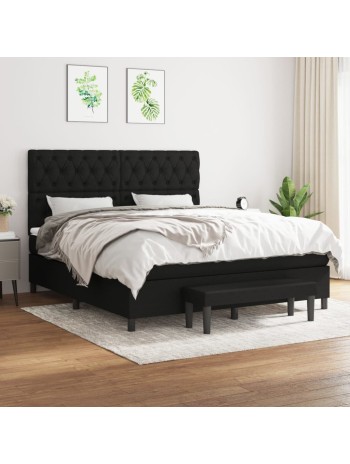 Boxspringbett mit Matratze Schwarz 160x200 cm Stoff