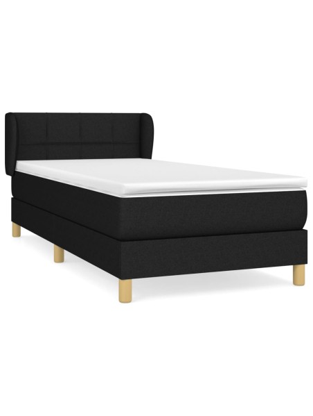 Boxspringbett mit Matratze Schwarz 100x200 cm Stoff