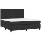 Boxspringbett mit Matratze & LED Schwarz 180x200 cm Kunstleder