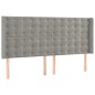 Boxspringbett mit Matratze Hellgrau 200x200 cm Samt