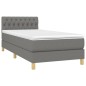 Boxspringbett mit Matratze Dunkelgrau 90x190 cm Stoff