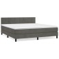 Boxspringbett mit Matratze Dunkelgrau 180x200 cm Samt