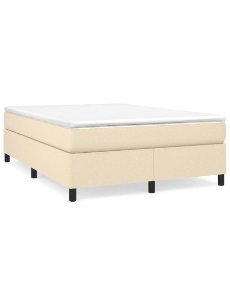 Boxspringbett mit Matratze Creme 140x200 cm Stoff