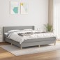 Boxspringbett mit Matratze Hellgrau 160x200 cm Stoff