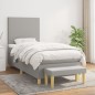 Boxspringbett mit Matratze Hellgrau 80x200 cm Stoff