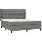 Boxspringbett mit Matratze & LED Dunkelgrau 160x200 cm Stoff