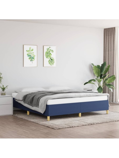 Boxspringbett Blau 160x200 cm Stoff