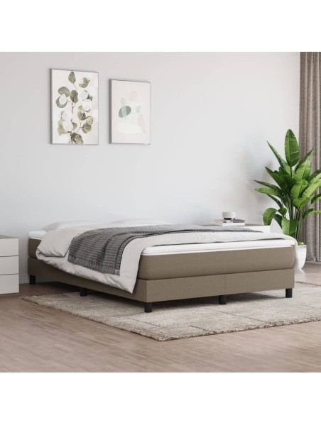 Boxspringbett mit Matratze Taupe 160x200 cm Stoff