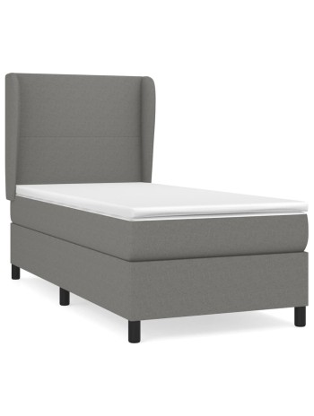 Boxspringbett mit Matratze Dunkelgrau 90x190 cm Stoff