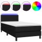 Boxspringbett mit Matratze & LED Schwarz 80x200 cm Stoff