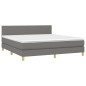 Boxspringbett mit Matratze & LED Dunkelgrau 180x200 cm Stoff