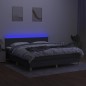 Boxspringbett mit Matratze & LED Dunkelgrau 180x200 cm Stoff